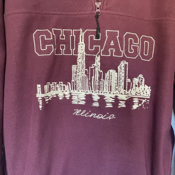 ASOS Design men's size small chicago illinois polyester half zip fleece sweater - Picture 2 of 10